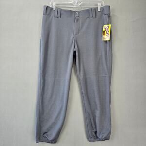 Intensity Gray Gunmetal Softball Capri Pants NEW Sporty Lightweight Women XL Zip